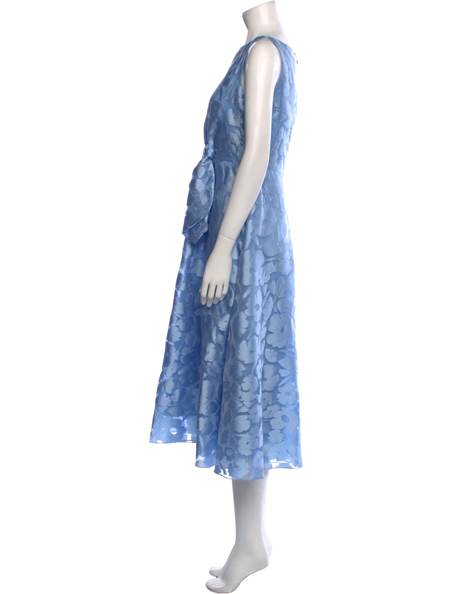 Lela Rose Floral Print Midi Length Dress
